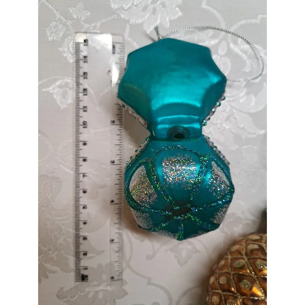 Glass Christmas Ornaments Set Of 3
